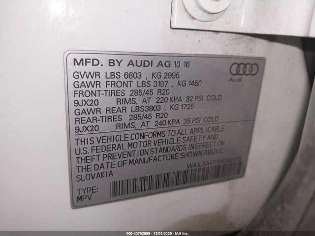 2017 AUDI Q7 WA1LAAF77HD034195 Photo 8