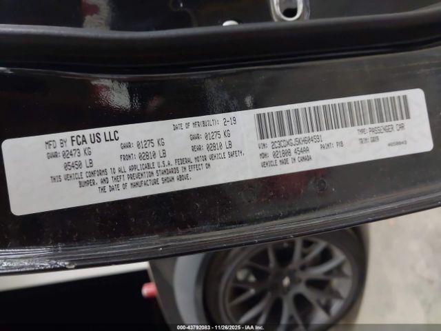 2019 DODGE CHARGER 2C3CDXGJ5KH604591 Photo 8