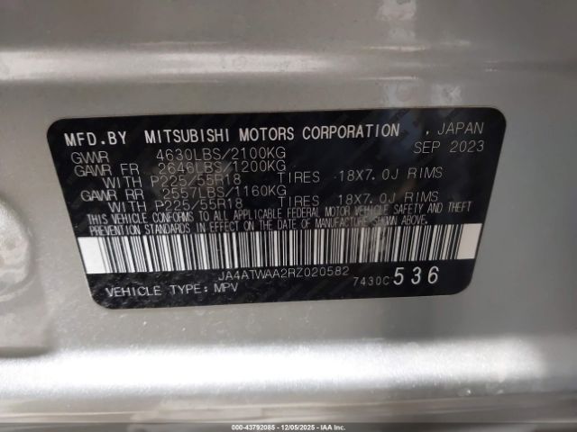 2024 MITSUBISHI ECLIPSE CROSS JA4ATWAA2RZ020582 Photo 8