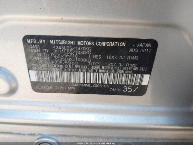 2018 MITSUBISHI OUTLANDER SPORT JA4AP3AW9JZ006195 Photo 8