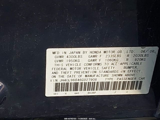 2006 ACURA TSX JH4CL96846C027908 Photo 8