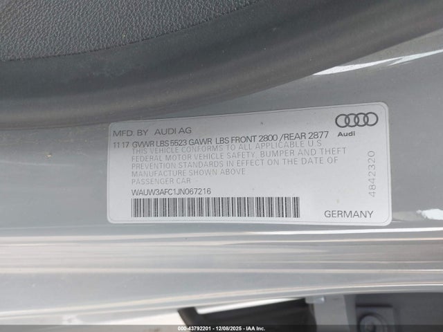 2018 AUDI A7 WAUW3AFC1JN067216 Photo 8