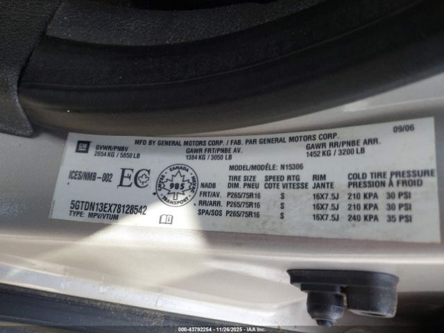 2007 HUMMER H3 SUV 5GTDN13EX78128542 Photo 8