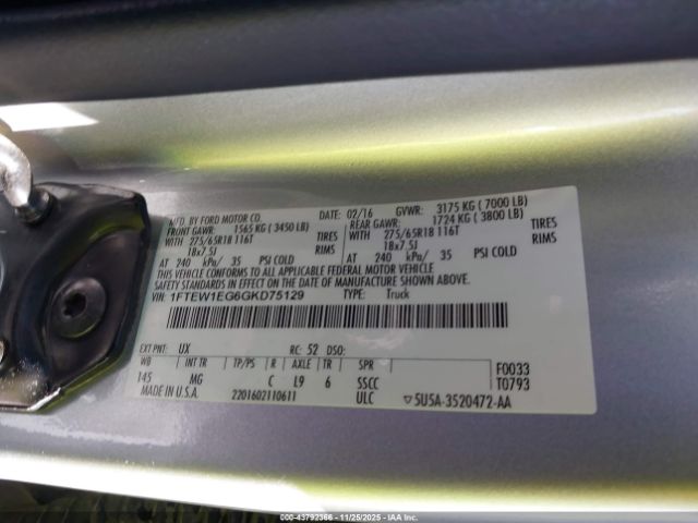 2016 FORD F-150 1FTEW1EG6GKD75129 Photo 8