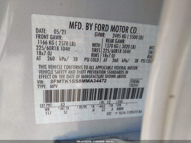 2021 FORD MUSTANG MACH-E 3FMTK1SS8MMA34472 Photo 8