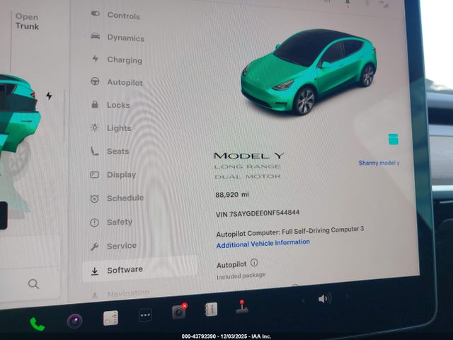 2022 TESLA MODEL Y 7SAYGDEE0NF544844 Photo 6