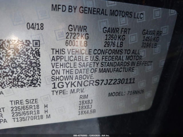 2018 CADILLAC XT5 1GYKNCRS7JZ230111 Photo 8