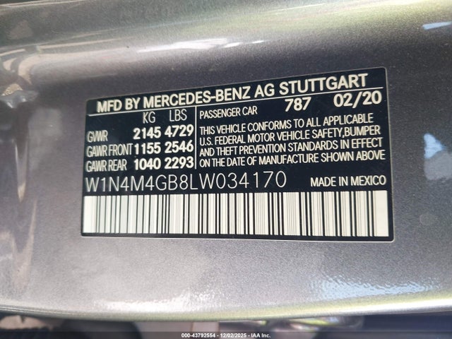 2020 MERCEDES-BENZ GLB 250 W1N4M4GB8LW034170 Photo 8