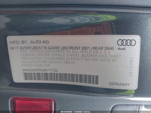 2018 AUDI S5 WAUC4CF50JA017122 Photo 8