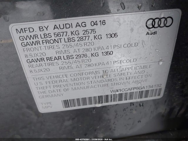 2016 AUDI SQ5 WA1CCAFP9GA134132 Photo 8