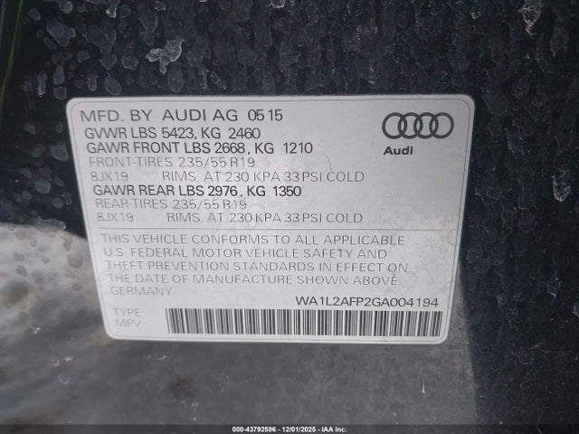 2016 AUDI Q5 WA1L2AFP2GA004194 Photo 8