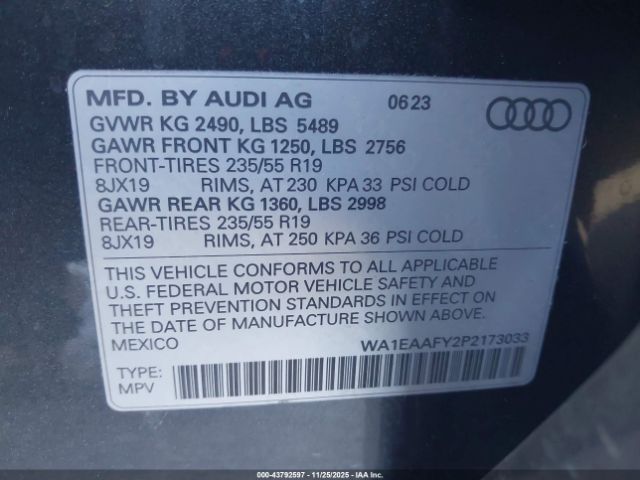 2023 AUDI Q5 WA1EAAFY2P2173033 Photo 8