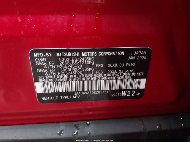 2025 MITSUBISHI OUTLANDER JA4J4VA89SZ017513 Photo 8
