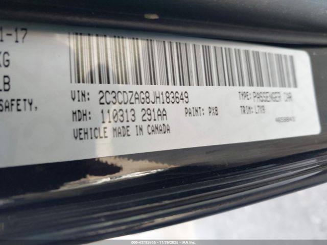 2018 DODGE CHALLENGER 2C3CDZAG8JH183649 Photo 8