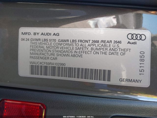 2024 AUDI S5 SPORTBACK WAUC4CF59RA102990 Photo 8