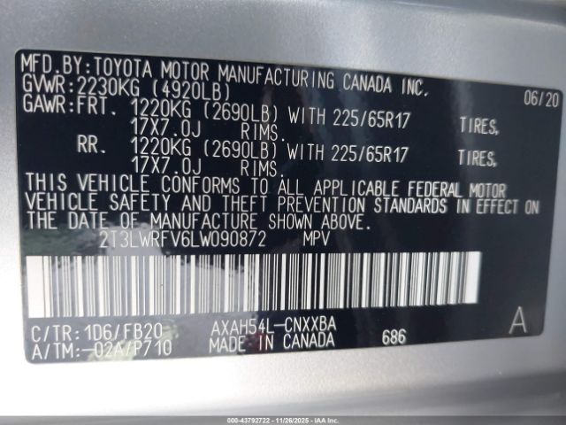 2020 TOYOTA RAV4 HYBRID 2T3LWRFV6LW090872 Photo 8