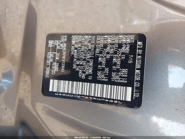 JN8AE2KP8F9133643 Nissan QUEST S