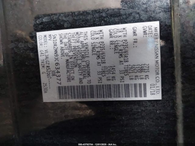 2018 NISSAN PATHFINDER 5N1DR2MN9JC634377 Photo 8