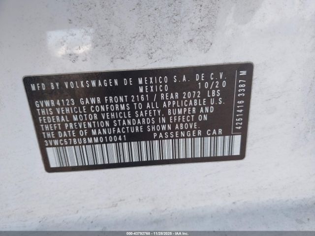 2021 VOLKSWAGEN JETTA 3VWC57BU8MM010041 Photo 8