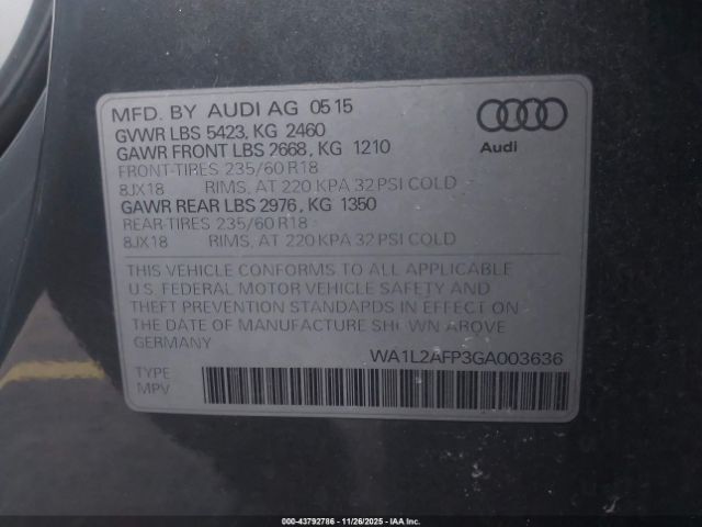 2016 AUDI Q5 WA1L2AFP3GA003636 Photo 8