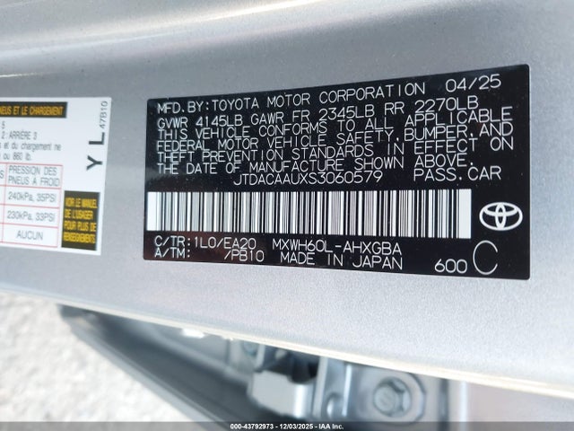 Toyota Prius 2025 JTDACAAUXS3060579 Image 23