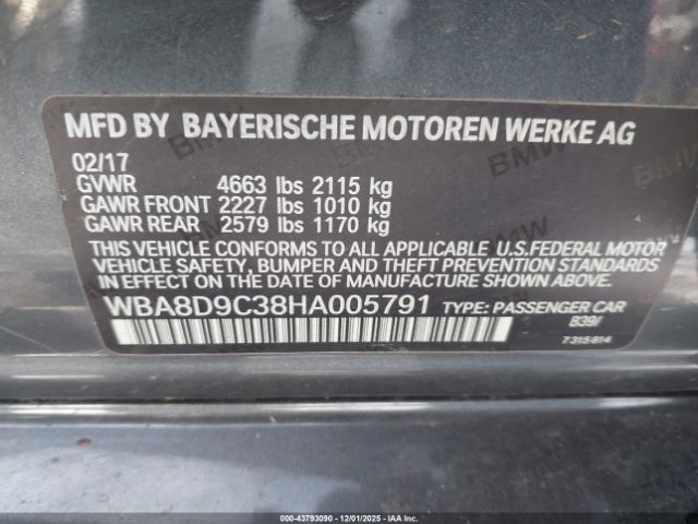 2017 BMW 330I WBA8D9C38HA005791 Photo 8