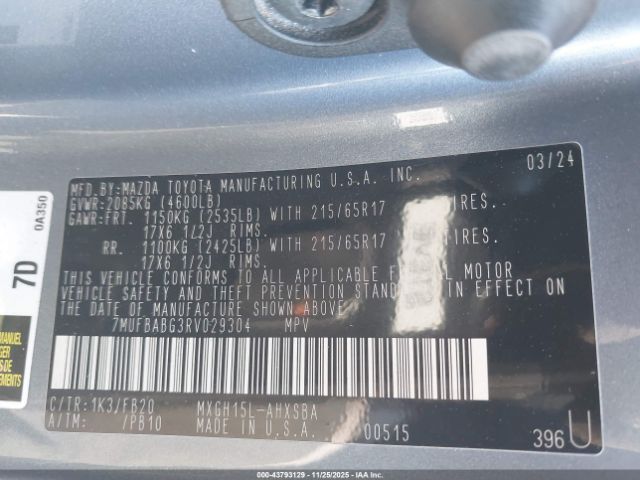 2024 TOYOTA COROLLA CROSS 7MUFBABG3RV029304 Photo 8