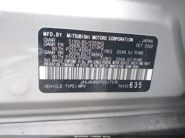 2023 MITSUBISHI OUTLANDER JA4J4UA81PZ017376 Photo 8