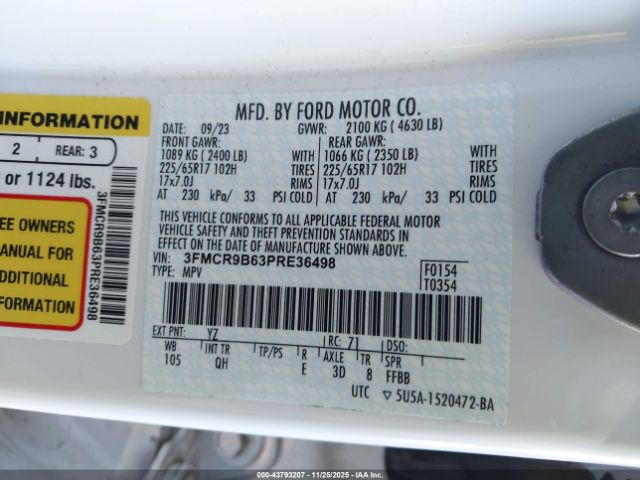 2023 FORD BRONCO SPORT 3FMCR9B63PRE36498 Photo 8