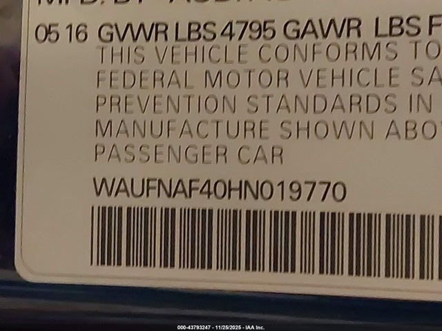 2017 AUDI A4 WAUFNAF40HN019770 Photo 8