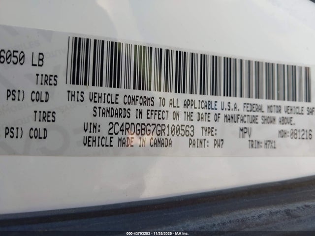 2016 DODGE GRAND CARAVAN 2C4RDGBG7GR100563 Photo 8