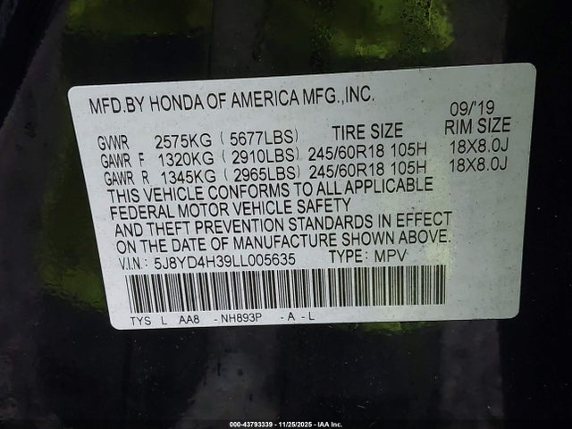 2020 ACURA MDX 5J8YD4H39LL005635 Photo 8