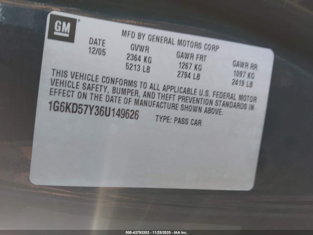 2006 CADILLAC DTS 1G6KD57Y36U149626 Photo 8