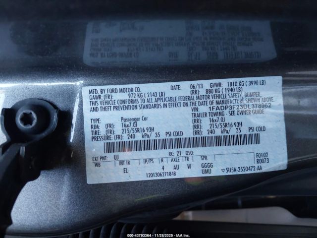 2013 FORD FOCUS 1FADP3F23DL378962 Photo 8