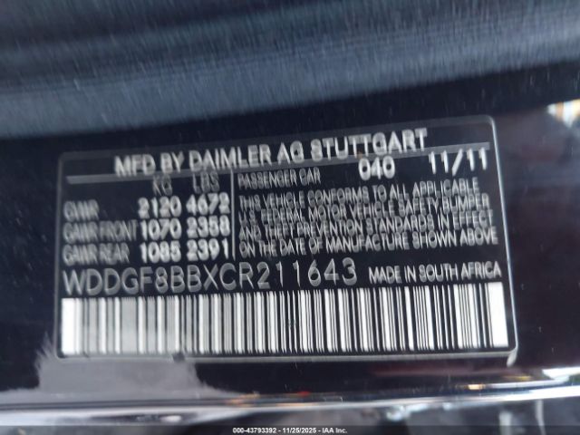 2012 MERCEDES-BENZ C 300 WDDGF8BBXCR211643 Photo 8