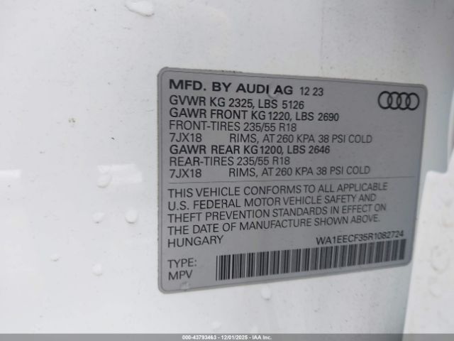 2024 AUDI Q3 WA1EECF35R1082724 Photo 8