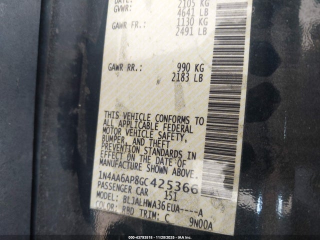 2016 NISSAN MAXIMA 1N4AA6AP8GC425366 Photo 8