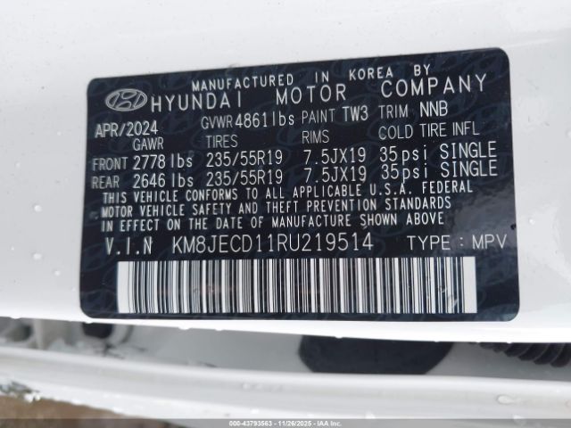 2024 HYUNDAI TUCSON HYBRID KM8JECD11RU219514 Photo 8
