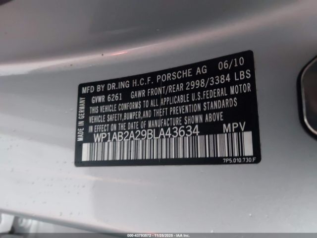 2011 PORSCHE CAYENNE WP1AB2A29BLA43634 Photo 8