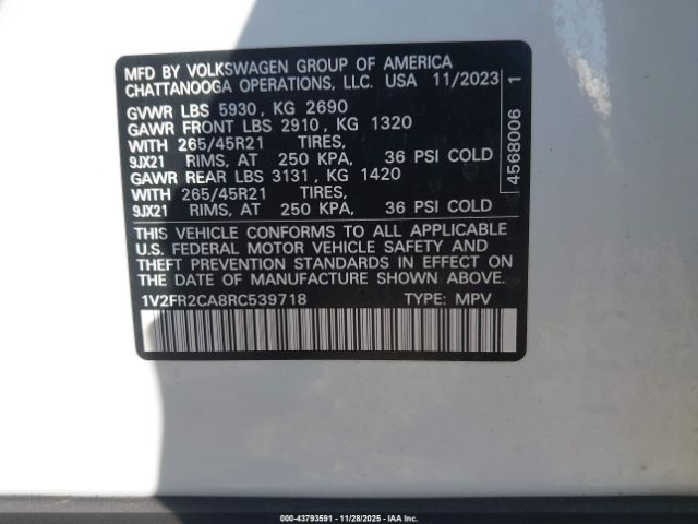 2024 VOLKSWAGEN ATLAS 1V2FR2CA8RC539718 Photo 8
