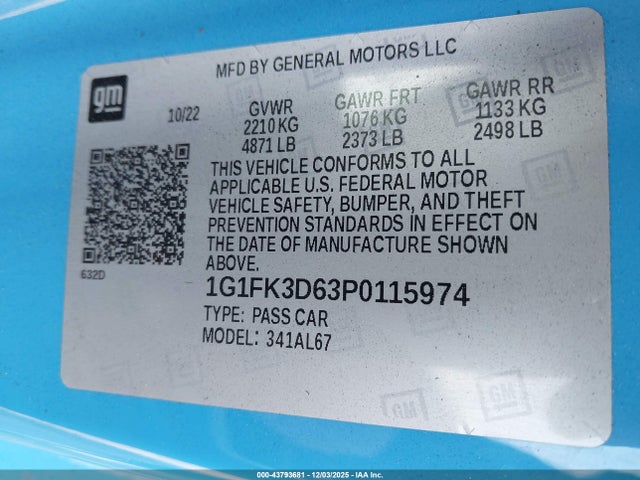 2023 CHEVROLET CAMARO 1G1FK3D63P0115974 Photo 8