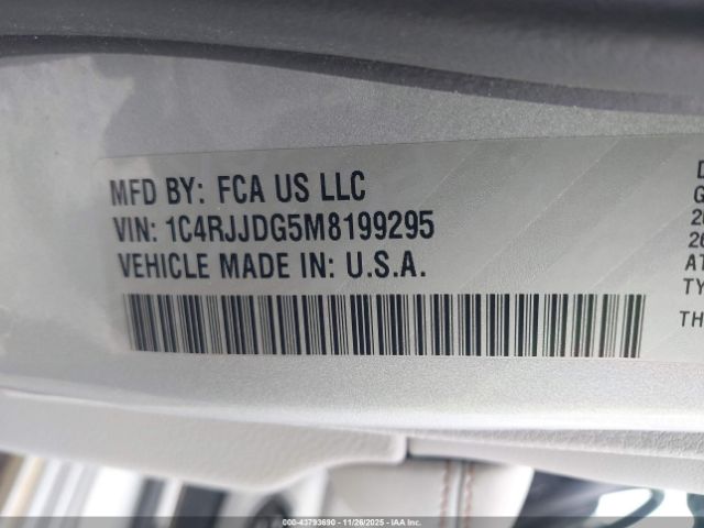 2021 JEEP GRAND CHEROKEE L 1C4RJJDG5M8199295 Photo 8