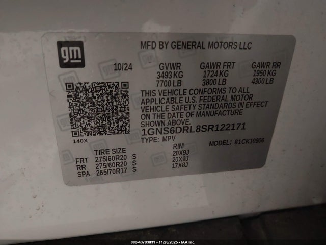 1GNS6DRL8SR122171 Chevrolet Suburban 4wd Z71