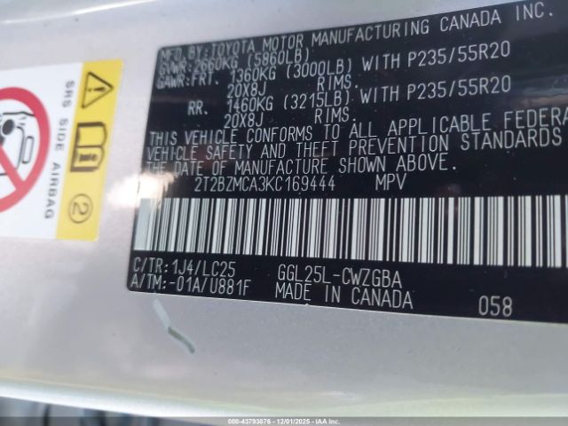 2019 LEXUS RX 350 2T2BZMCA3KC169444 Photo 8