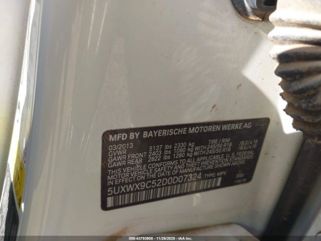 2013 BMW X3 5UXWX9C52D0D07324 Photo 8