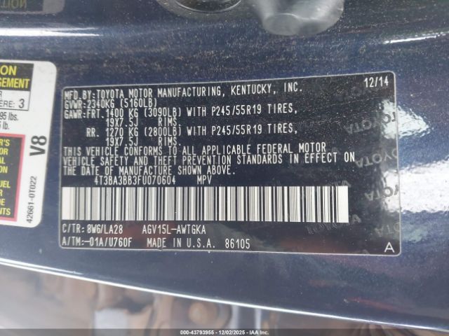 2015 TOYOTA VENZA 4T3BA3BB3FU070604 Photo 8