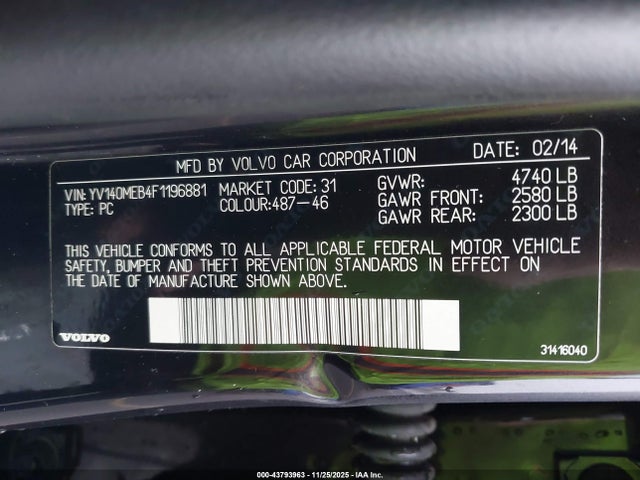 2015 VOLVO V60 YV140MEB4F1196881 Photo 8