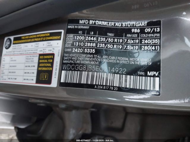 2014 MERCEDES-BENZ GLK 350 WDCGG8JB5EG214922 Photo 8