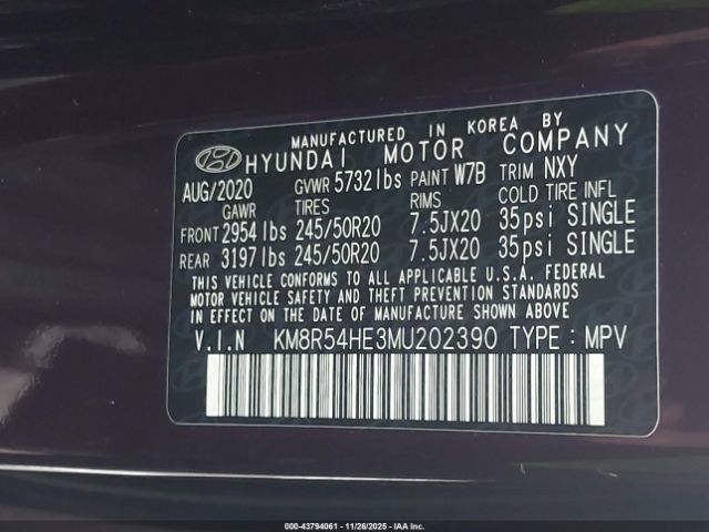 2021 HYUNDAI PALISADE KM8R54HE3MU202390 Photo 8