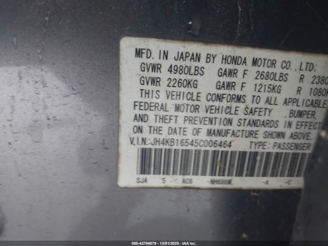 2005 ACURA RL JH4KB16545C006464 Photo 8